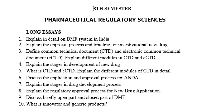 Pharmaceutical regulatory sciences