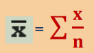 formula for Sample mean