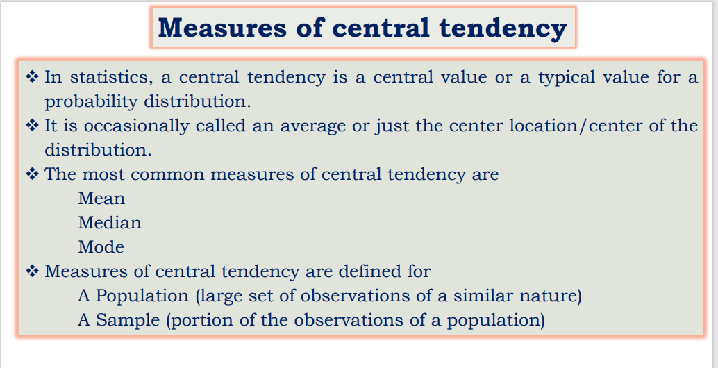 measurement of central tendency