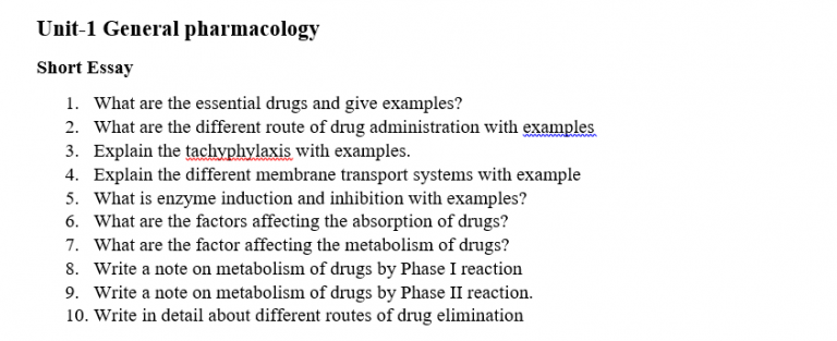 Pharmacology Questions Bank B Pharm Sem 4 - Pharmacy Gyan