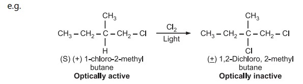Reactions where bonds with chiral center are broken
